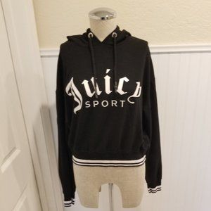 Juicey Couture Sport Black Hooded Sweatshirt Size Small